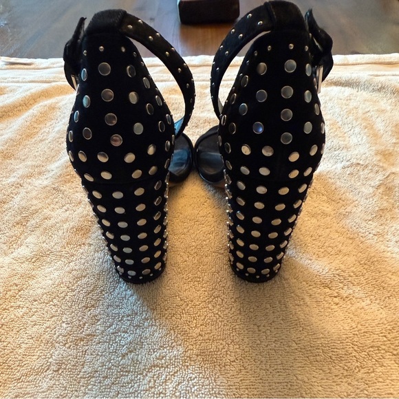 Dolce Vita Black Suede Studded Heels - Picture 5 of 5